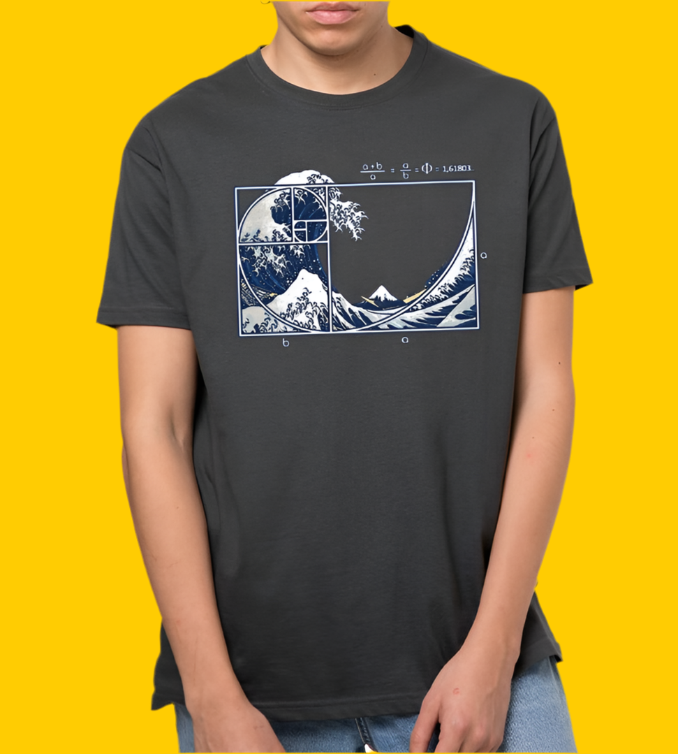 Tee "Fibonacci Kanagawave" • by TeeOreo