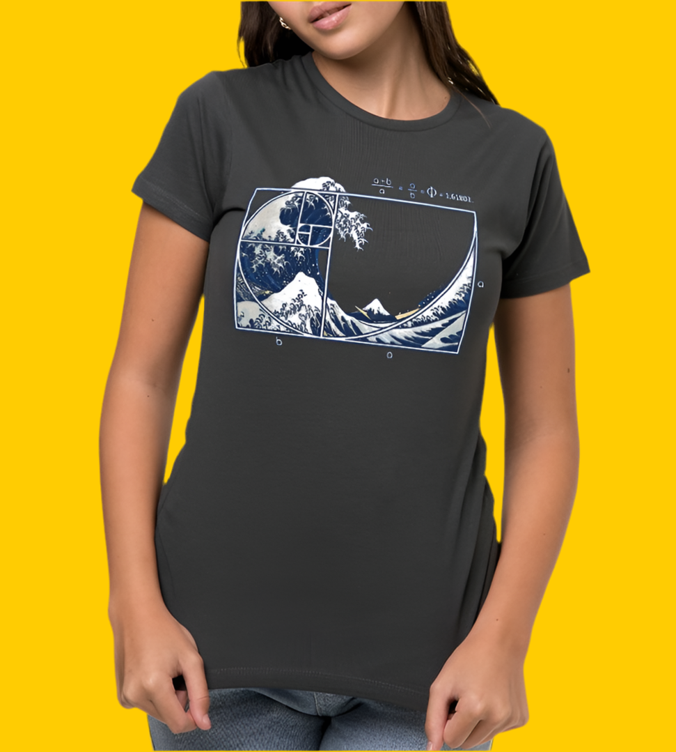 Tee "Fibonacci Kanagawave" • by TeeOreo