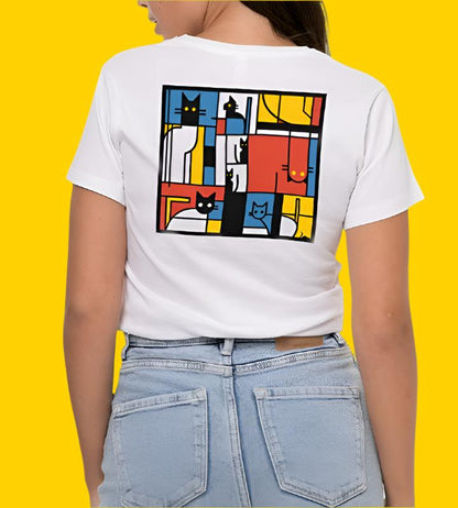 Tee "Abstracats of Mondrian" • by TeeOreo