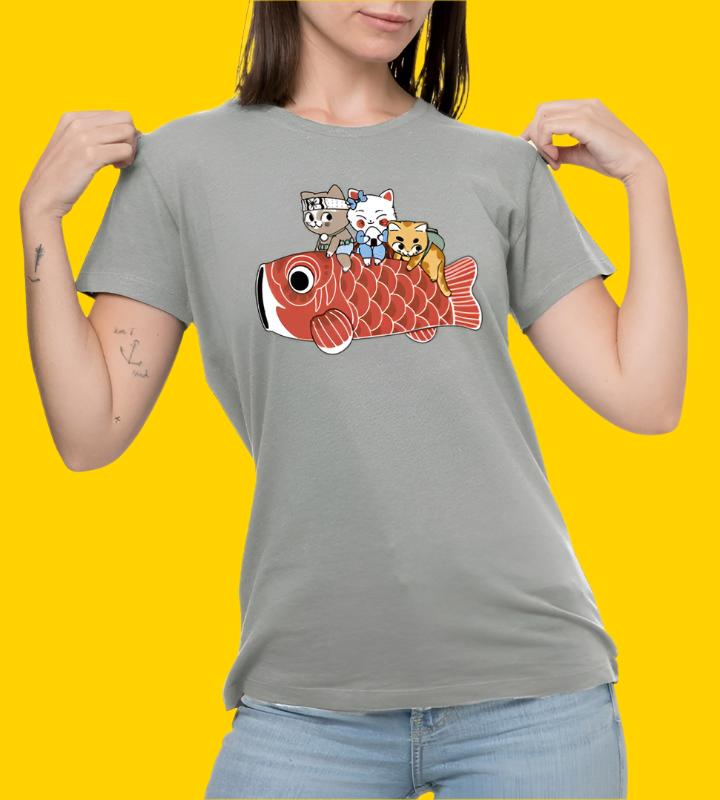 Tee "Catnip Koi Ride" • by TeeOreo